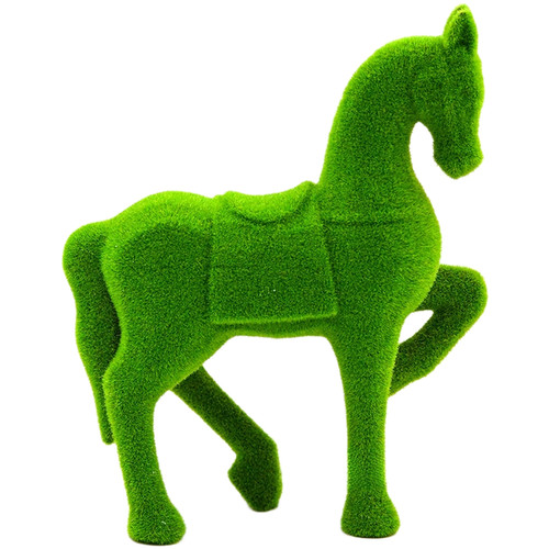 Flocked horse garden statue - flocked,