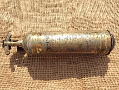 Vintage brass minimax car fire - minimax,