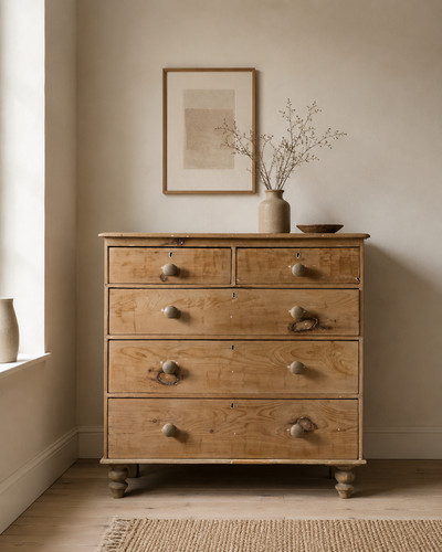 Victorian pine chest 5 - of,