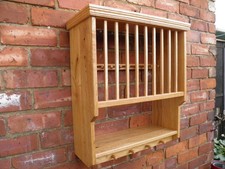 Solid Oak Plate Rack With