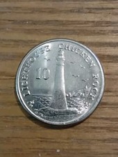 Rare 10p Coin Isle of Man pence Chicken rock Lighthouse 2015 Collectable IOM. 