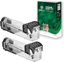 REPELEM 2 Pack Humane Rat & Mouse Traps No-Kill Mice Trap, Fits Rats & Mice