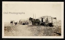 FARM FARMER HORSE DRAWN WAGONS HARVEST TIME OLD/VINTAGE PHOTO SNAPSHOT- B746