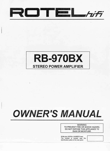 Rotel 970bx amplifier - rotel, rb-970bx