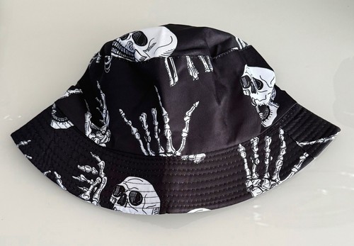 Skull bucket hat skeleton - hat, goth
