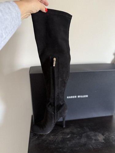 Karen millen black suede over - black,