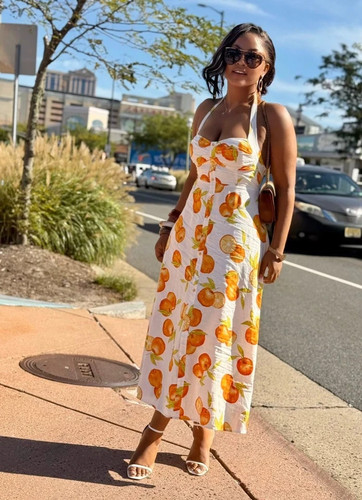 Zara oranges printed - printed, linen