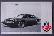 LIGIER JS2 Sports Car orig 1972 Sales Brochure with French Text