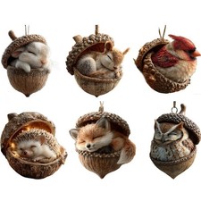 Forest Animal Acorn Ornaments