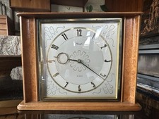 Vintage 1950s 1960s Stylish Wooden Kienzle 8 Day Clock