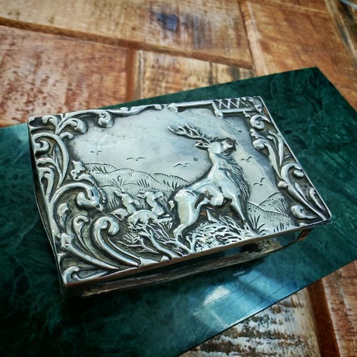 Antique silver matchbox holder - antique,