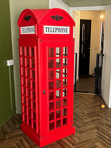 Red telephone box style - red,
