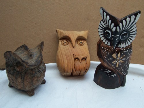 Set vintage wooden - 3, owl