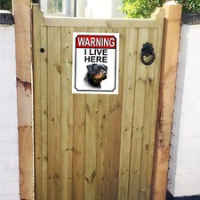 Warning I Live Here Rottweiler