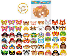 Paper Masks | Cardboard Costume Masks | Set of 12 | Kids Fancy Dress Party Bag