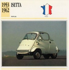 1953-1962 ISETTA MICROCAR Classic Car Photograph / Information Maxi Card