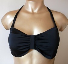 Stylish Quality Lined & Padded  Black  Bandeau Bikini Top Size 12 -BNWT