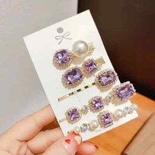 5 x set of Purple Rhinestone