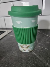 PG Tips Monkey Limited Edition 2014 Comic Relief Travel Mug Green Silicone Lid