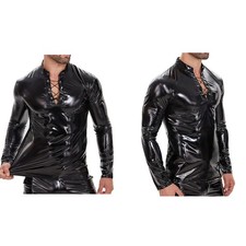 Men's Shiny Latex Long Sleeved