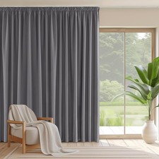 PONY DANCE Pencil Pleat Extra Wide Long Curtain and Thermal Insulated Blackout 
