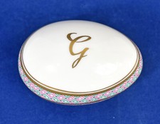 Vintage Eximious Porcelain 'G' Egg Shaped Trinket Box