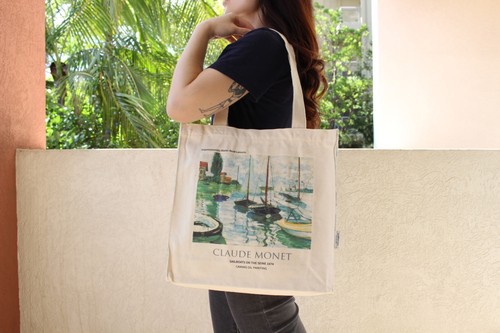 Tote bag gift monet - tote, sailboats