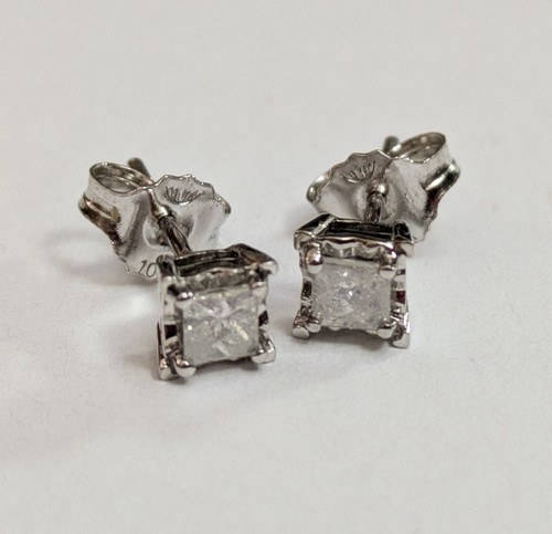 10k white gold princess cut - gold,
