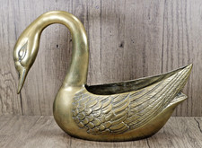 Vintage Brass Swan Flower