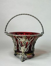 Antique cranberry glass 19th - antique,