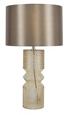 52cm Gold Pleated Glass Table