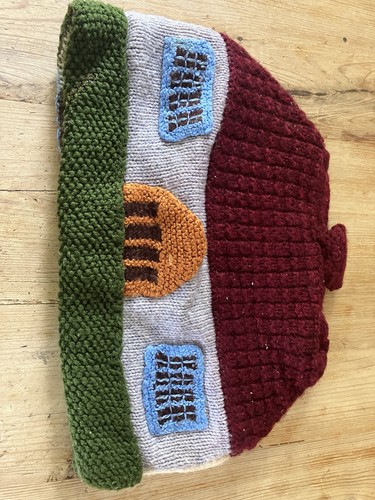 Hand knitted tea - cosy, lined