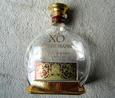 XO FRAPIN VIP Grande Premier Cru Du Cognac. Empty glass bottle with stopper.