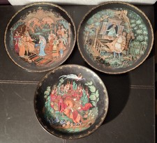 3 x Vintage Eighties Bradford Exchange Collectable Plates, Russian Fairy Tales