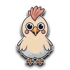 Cute Fluffy Chicken Hen Vinyl