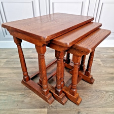 Antique Nest Of Tables 3 Oak