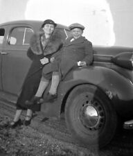 Old Film Negatives Photographs Medium Format Family Man Woman Boy Car Beach B&W