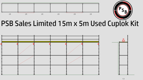 Used cuplock scaffold 15m 5m - used,
