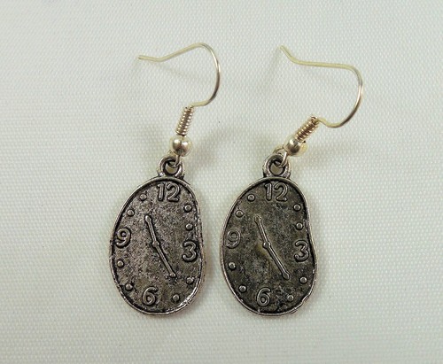 Salvador dali clock earrings - earrings, _