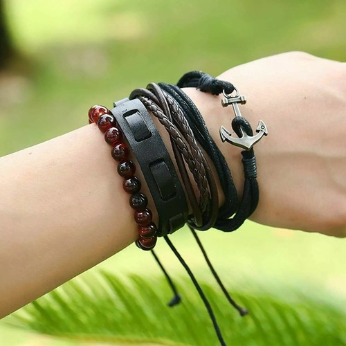 Pcs real leather bracelet - 4,