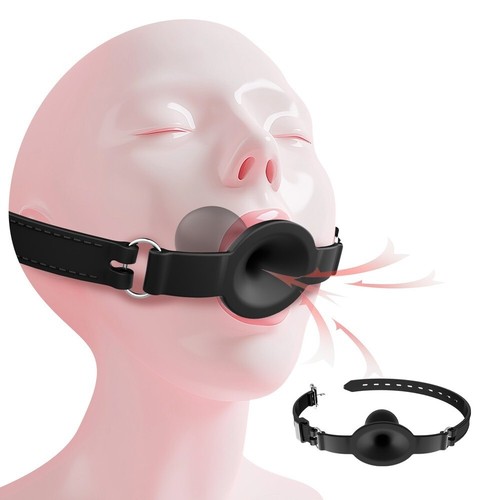 Silicone open mouth gag - open,
