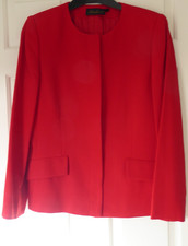 LUISA SPAGNOLI Womens Crew Neck 100% Wool Red Blazer Jacket size 44 uk M