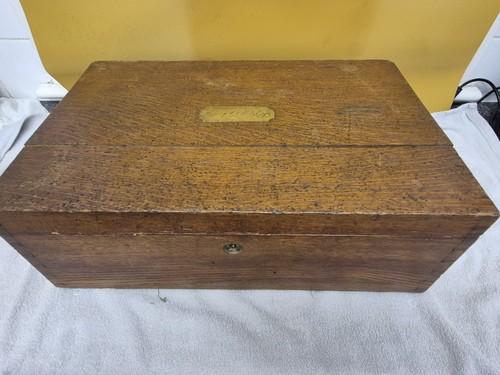 Antique oak cutlery canteen - oak,