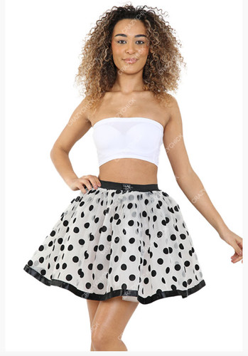 Adult white black polka - black,