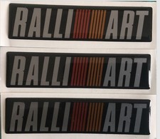 RALLIART EVOLUTION DOMED BADGES EVO X3 FOR WINGS AND BOOT DASHBOARD MITSU SILVER