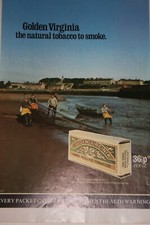 Golden Virginia Cigarette Tobacco Print Ad 1973 The natural tobacco to smoke.