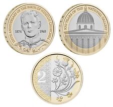 2024 £2 Two pound coins Winston Churchill, National Gallery and National Flowers