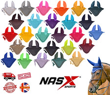 HORSE FLY HOODS FLY VEIL EAR BONNETS FLYVEIL COTTON CROCHET TACK HANDMADE 