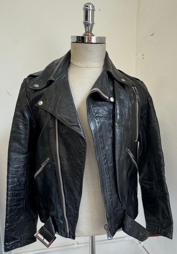 Vintage 60s 70s black leather - vintage,