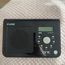 Pure One DAB/FM Digital Radio Black With Charge Pak & Adapter. VGC 
